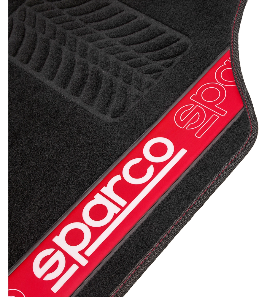 SET 4 TAPPETINI PER AUTO SPARCO NERO/ROSSO IN MOQUETTE